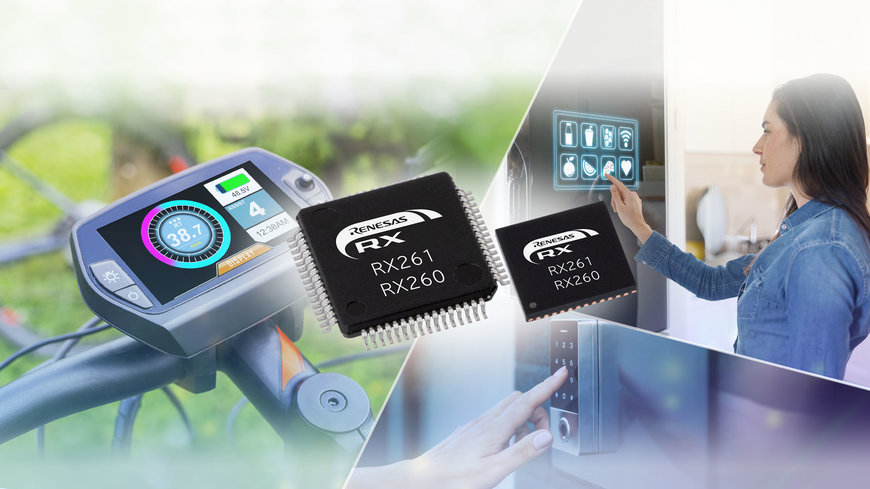 Renesas bringt neue RX261/RX260-MCU-Gruppen mit herausragender Energieeffizienz, erweiterten Touch-Funktionen und robuster Sicherheit auf den Markt